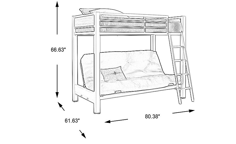Colefax Avenue White Twin/Futon Loft Bed Rooms To Go