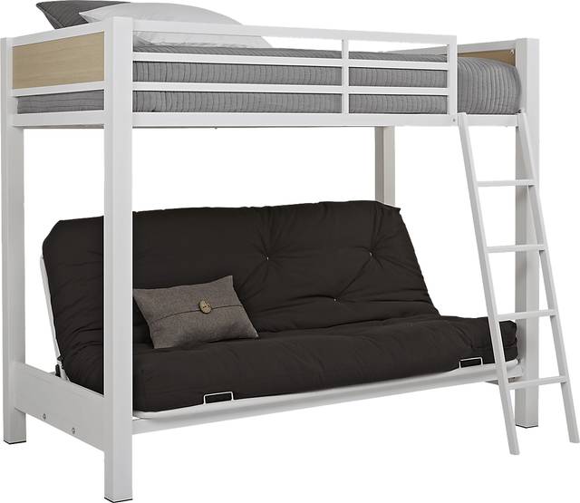 Colefax Avenue White Twin/Futon Loft Bed - Thumbnail - Image 1