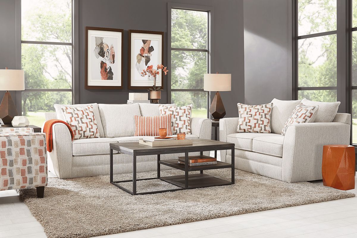Colesby 2 Pc Gray Fabric Living Room Set With Sofa, Loveseat | Rooms to Go