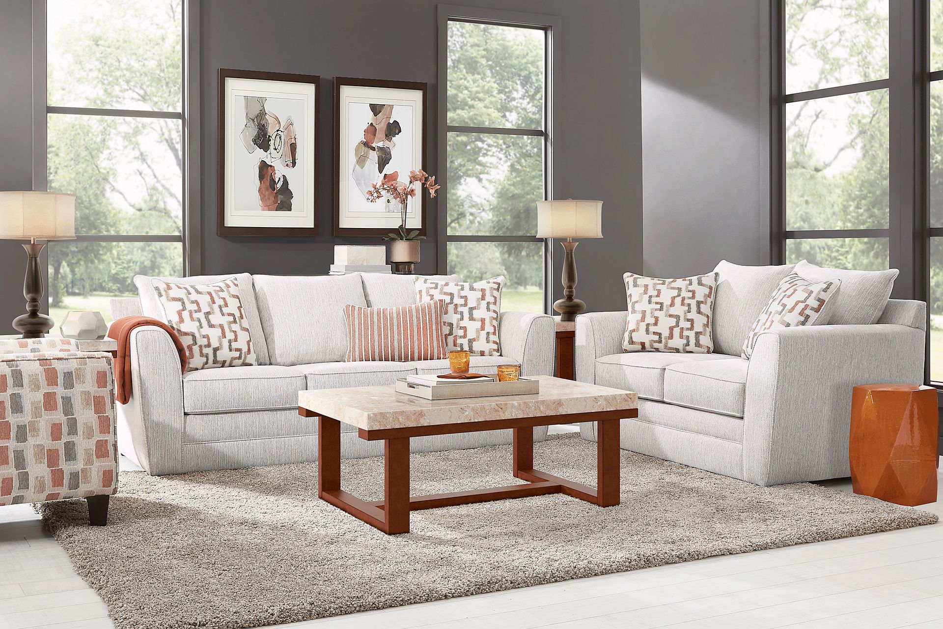 Colesby Gray 7 Pc Gel Foam Sleeper Living Room - Image 1