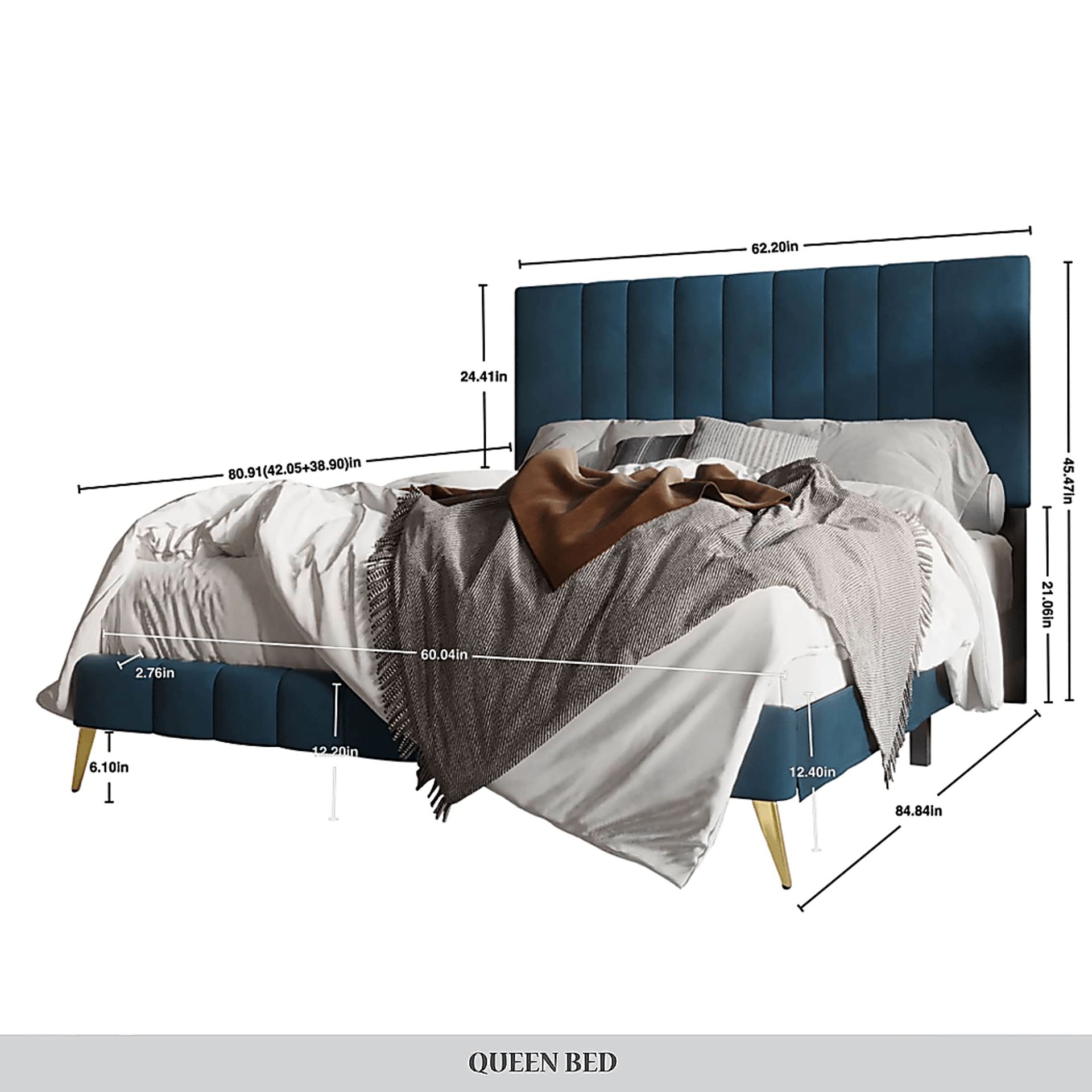 Coleta Blue Full Bed - Image 4