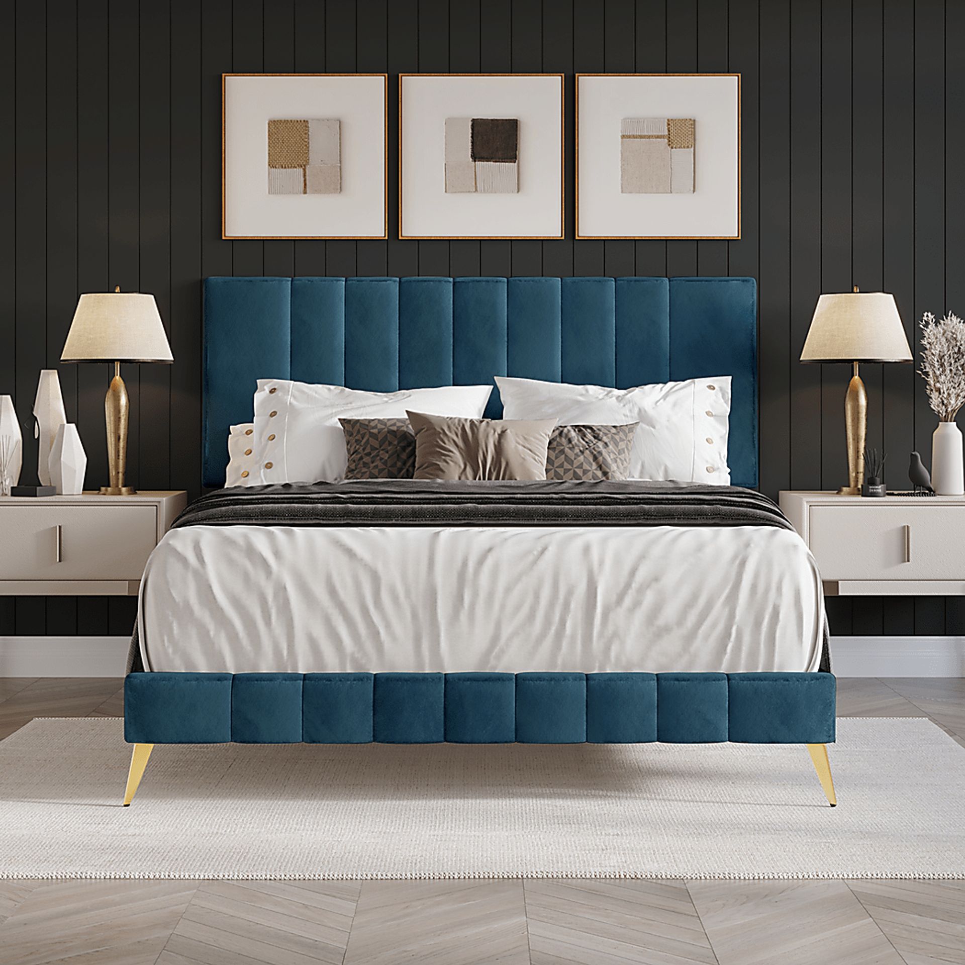 Coleta Blue Queen Bed - Image 2