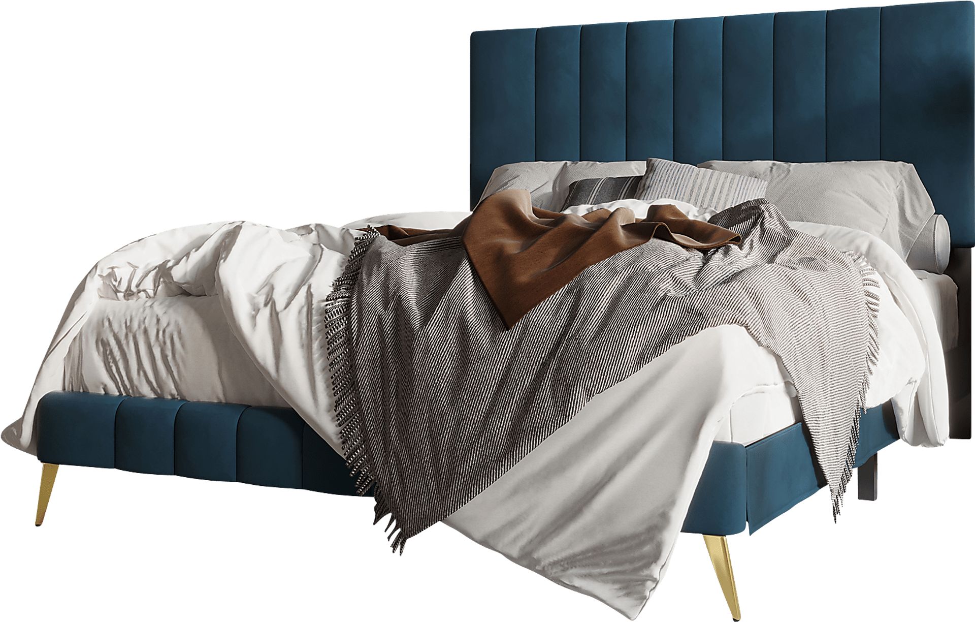 Coleta Blue Queen Bed - Image 1