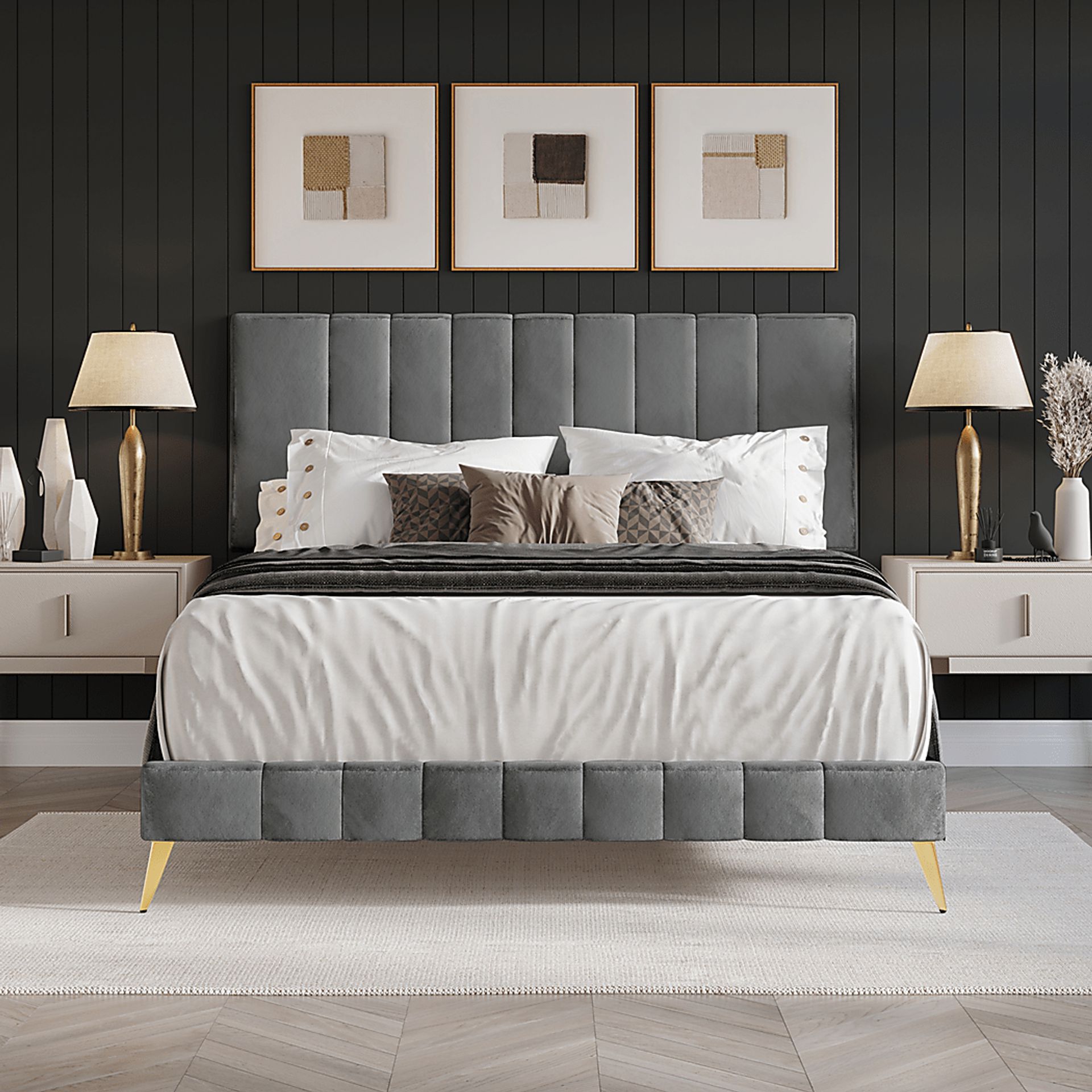 Coleta Gray King Bed - Image 2