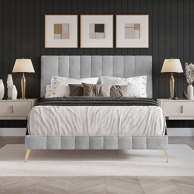 Coleta Light Gray Full Bed - Thumbnail - Image 2