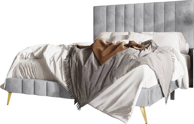 Coleta Light Gray Full Bed - Thumbnail - Image 1
