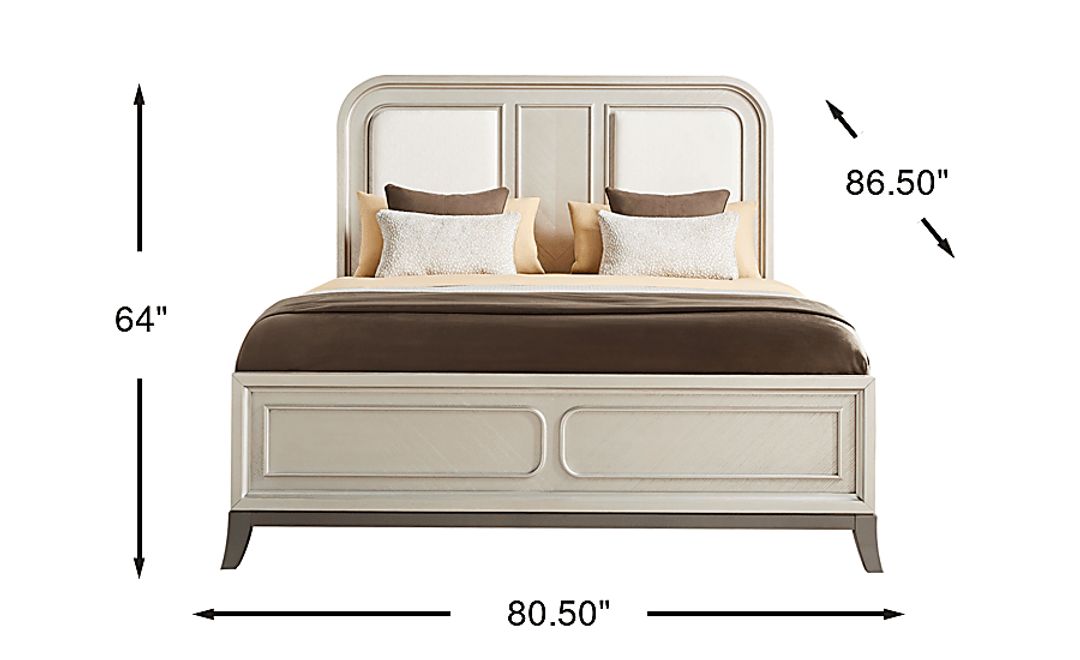 Colette Silver 3 Pc King Upholstered Bed