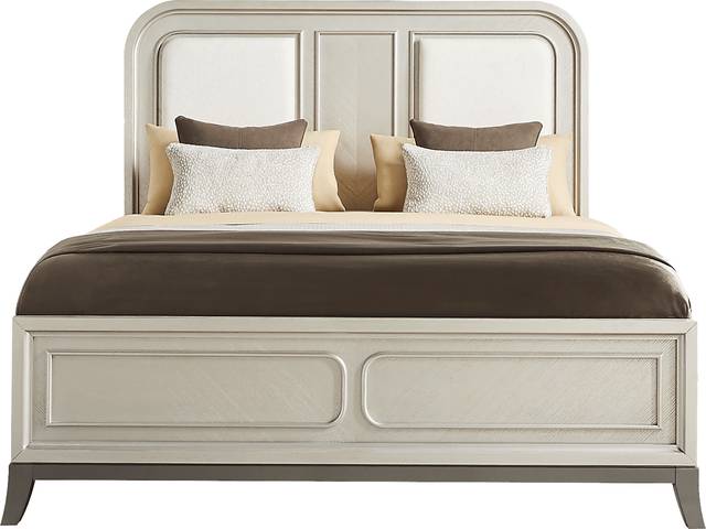 Colette Silver 5 Pc King Upholstered Bedroom - Thumbnail - Image 2