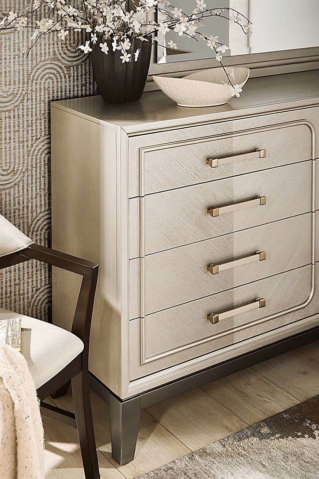 Colette Silver 5 Pc King Upholstered Bedroom - Thumbnail - Image 7