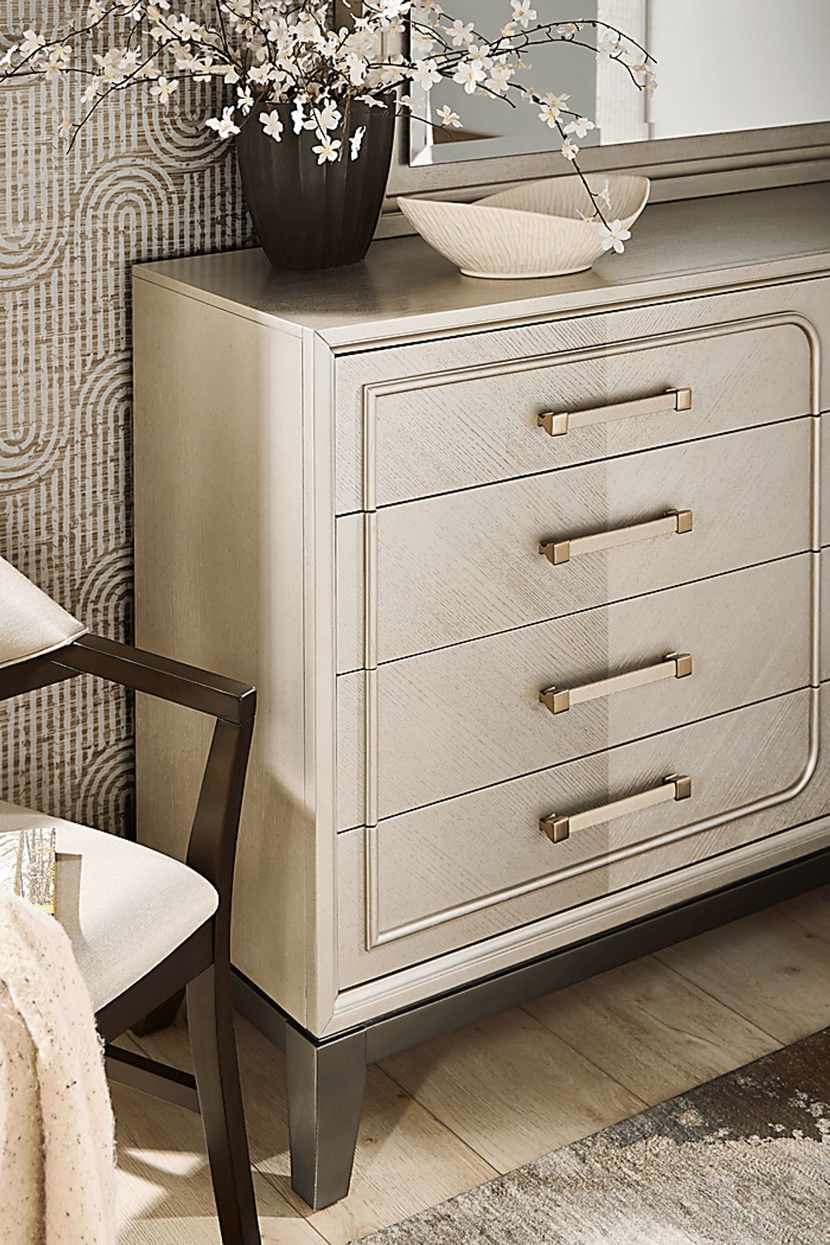 rooms to go silver dresser Paris Silver Gray Dresser