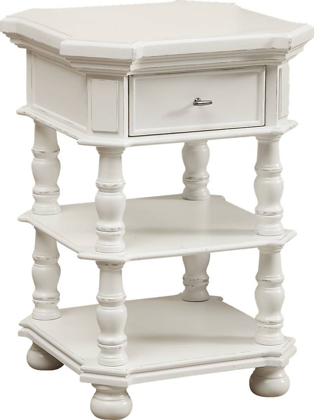 Colina White Chairside Table - Thumbnail - Image 1
