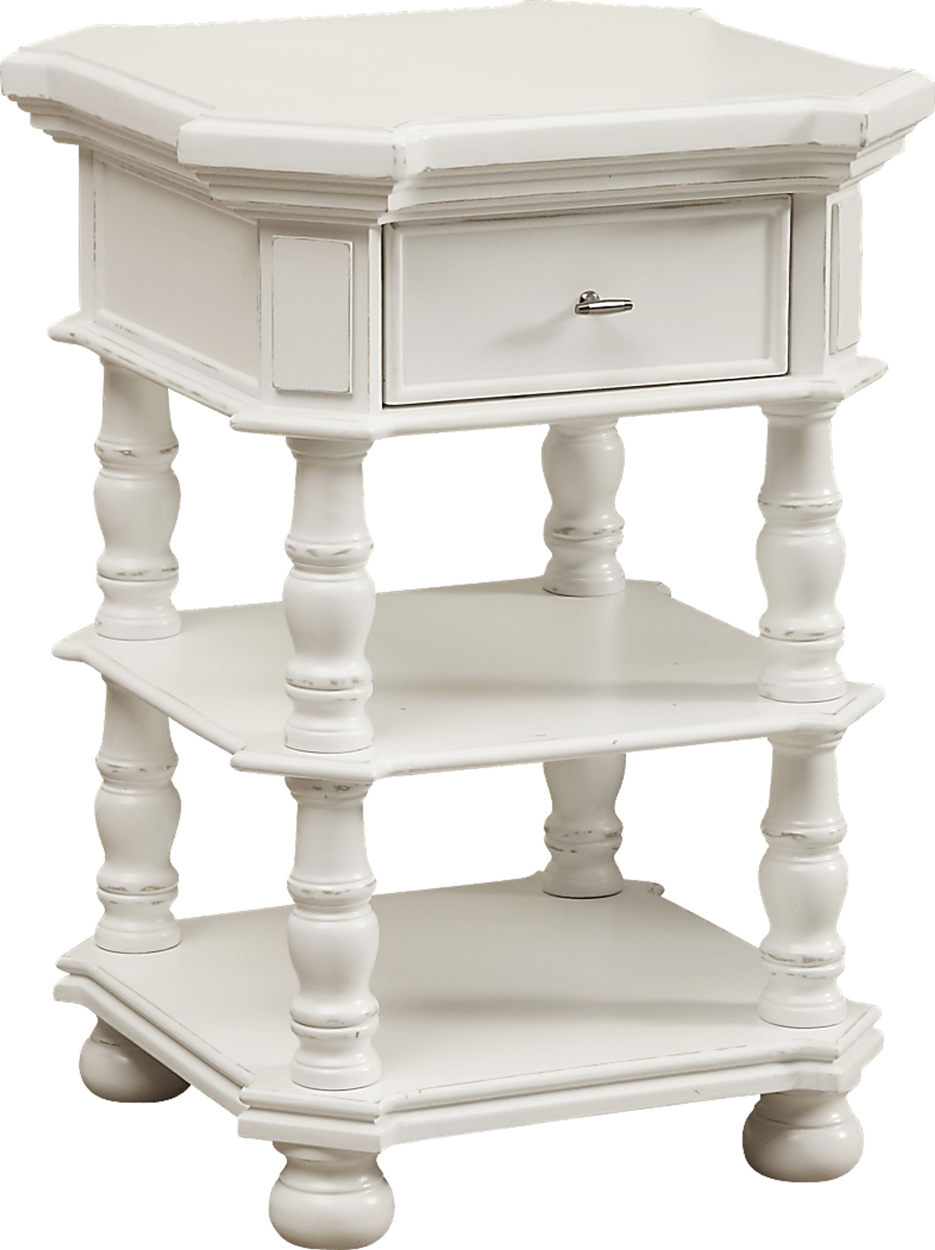 Colina White Chairside Table - Image 1