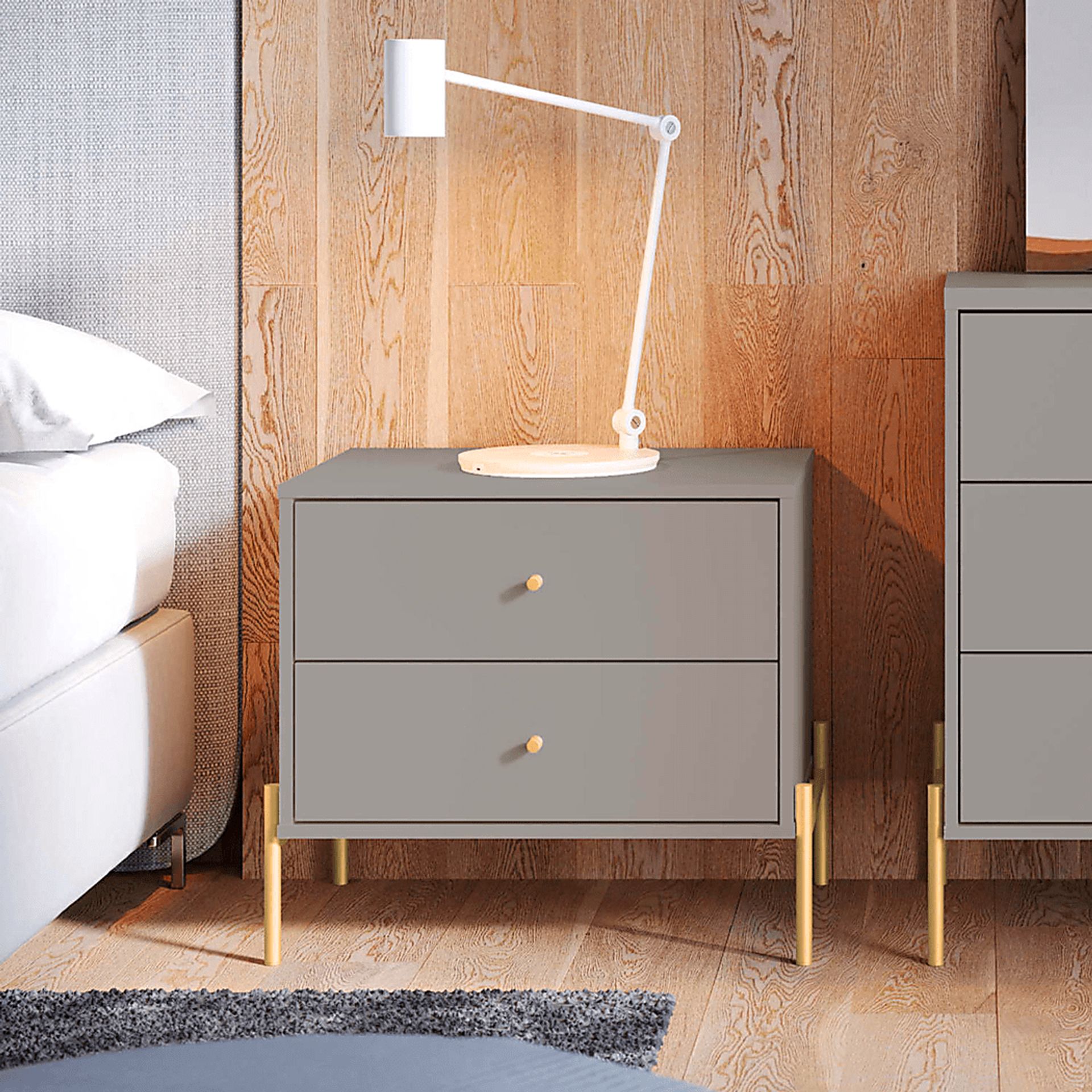 Colletta II Gray Nightstand - Image 2
