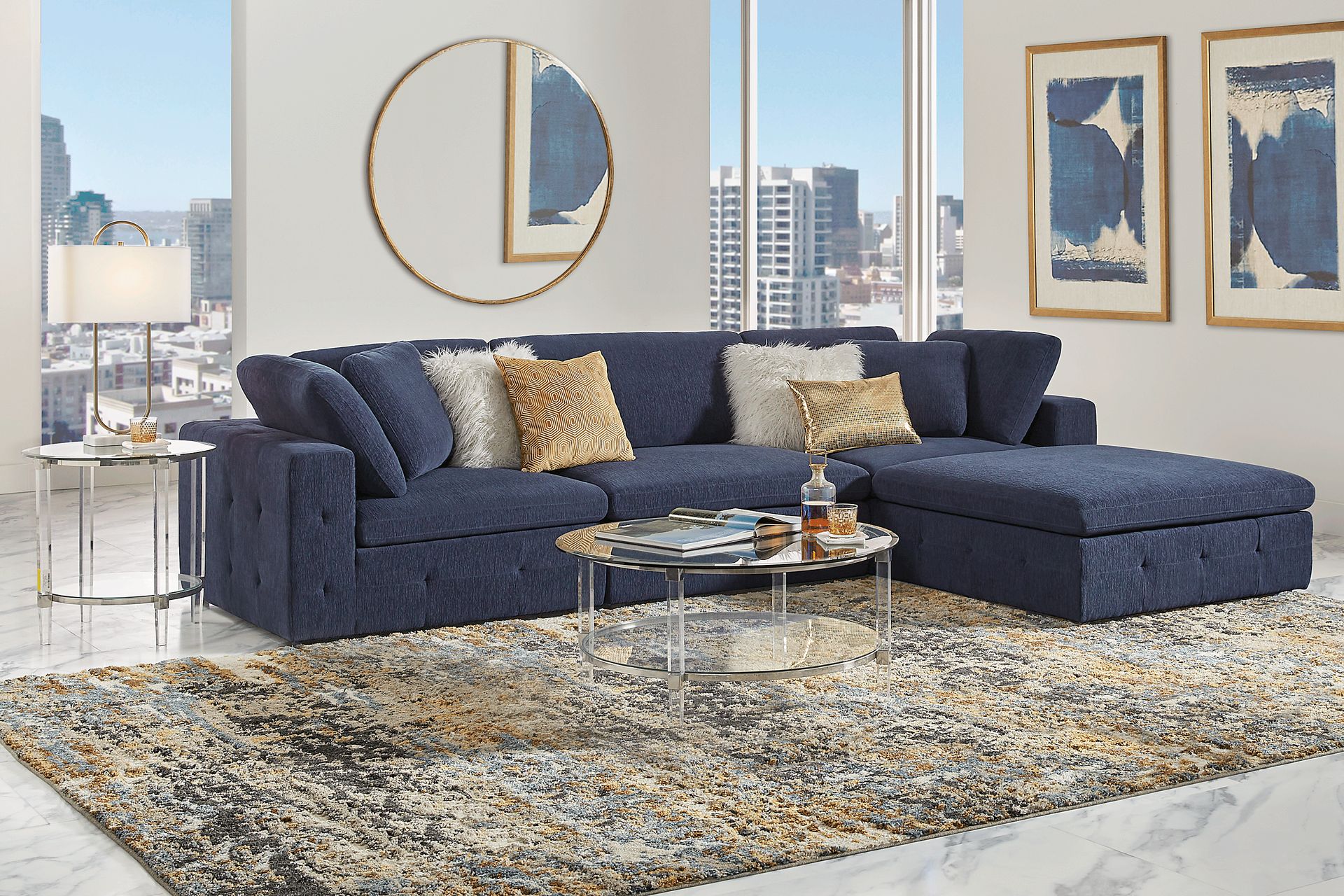 Collin Park Indigo 4 Pc Sectional - Image 2