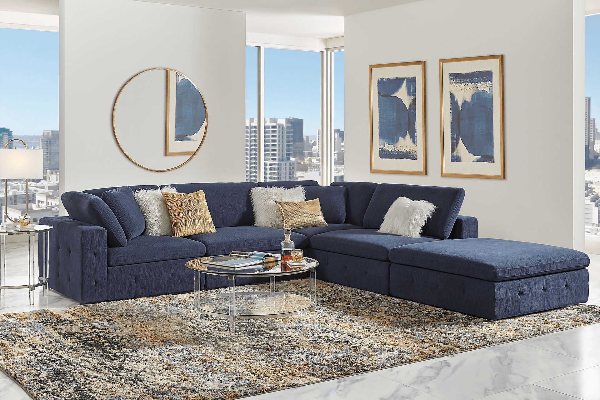Collin Park Indigo 5 Pc Sectional - Image 2