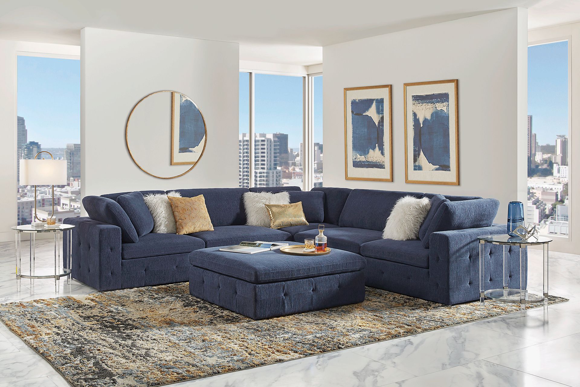 Collin Park Indigo 5 Pc Sectional - Image 2