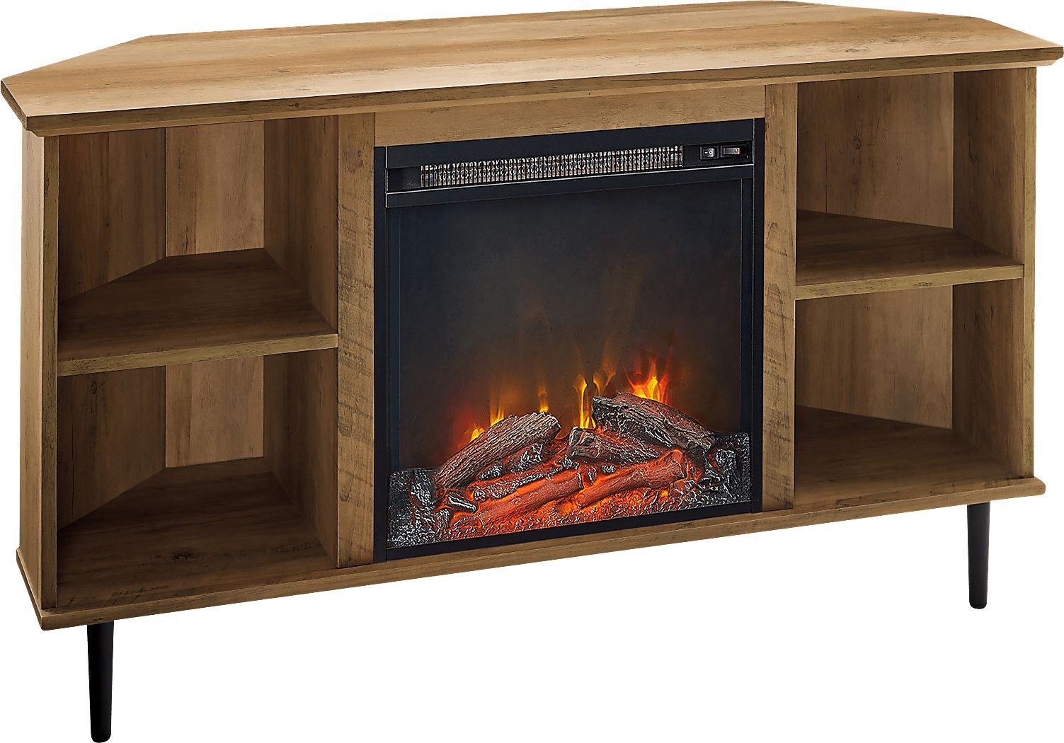 Collington Brown 48 in. Console, With Electric Fireplace Rooms To Go
