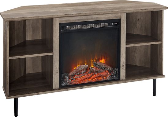 Collington Gray 48 in. Console, With Electric Fireplace
