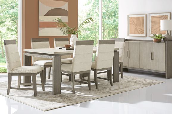 Collins Avenue Washed Wood 7 Pc Rectangle Dining Room
