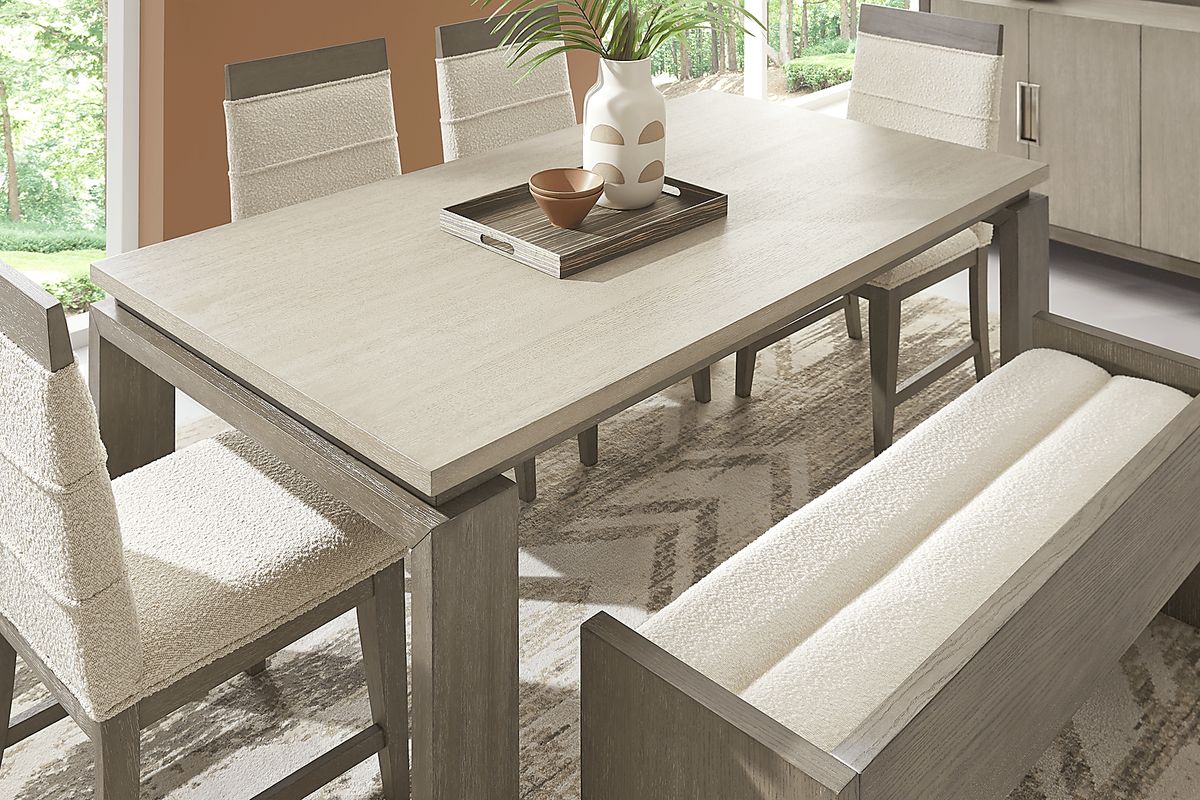Collins Avenue 5 Pc Washed Wood Dining Room Set With Dining Table, Side ...