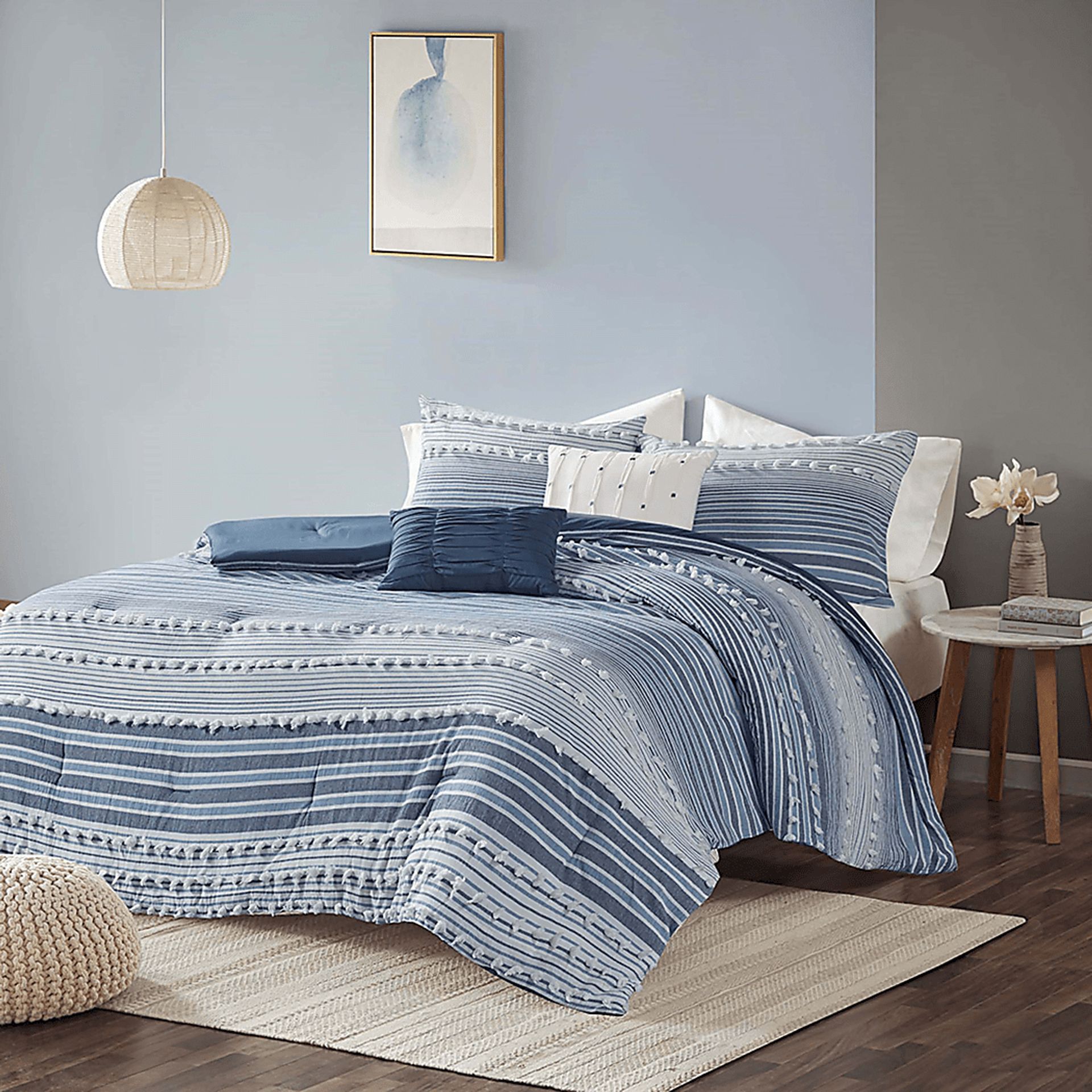 Collo Blue Full Comforter Set - Image 3