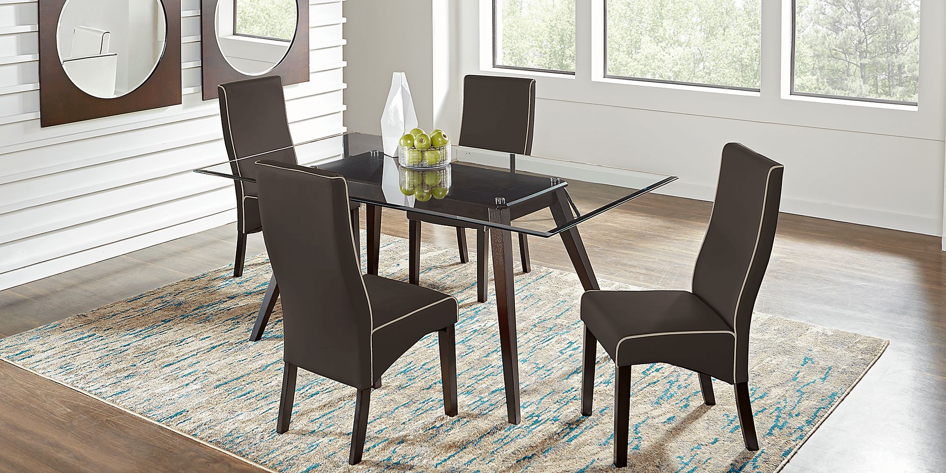 Colonia Hills Cappuccino 5 Pc 72 in. Dining Set with Brown Chairs - Image 1
