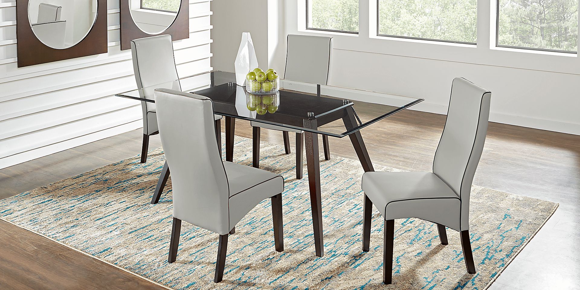 Colonia Hills Cappuccino 5 Pc 72 in. Dining Set with Gray Chairs - Image 1