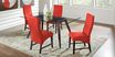 Colonia Hills Cappuccino 5 Pc Dining Room with Red Chairs