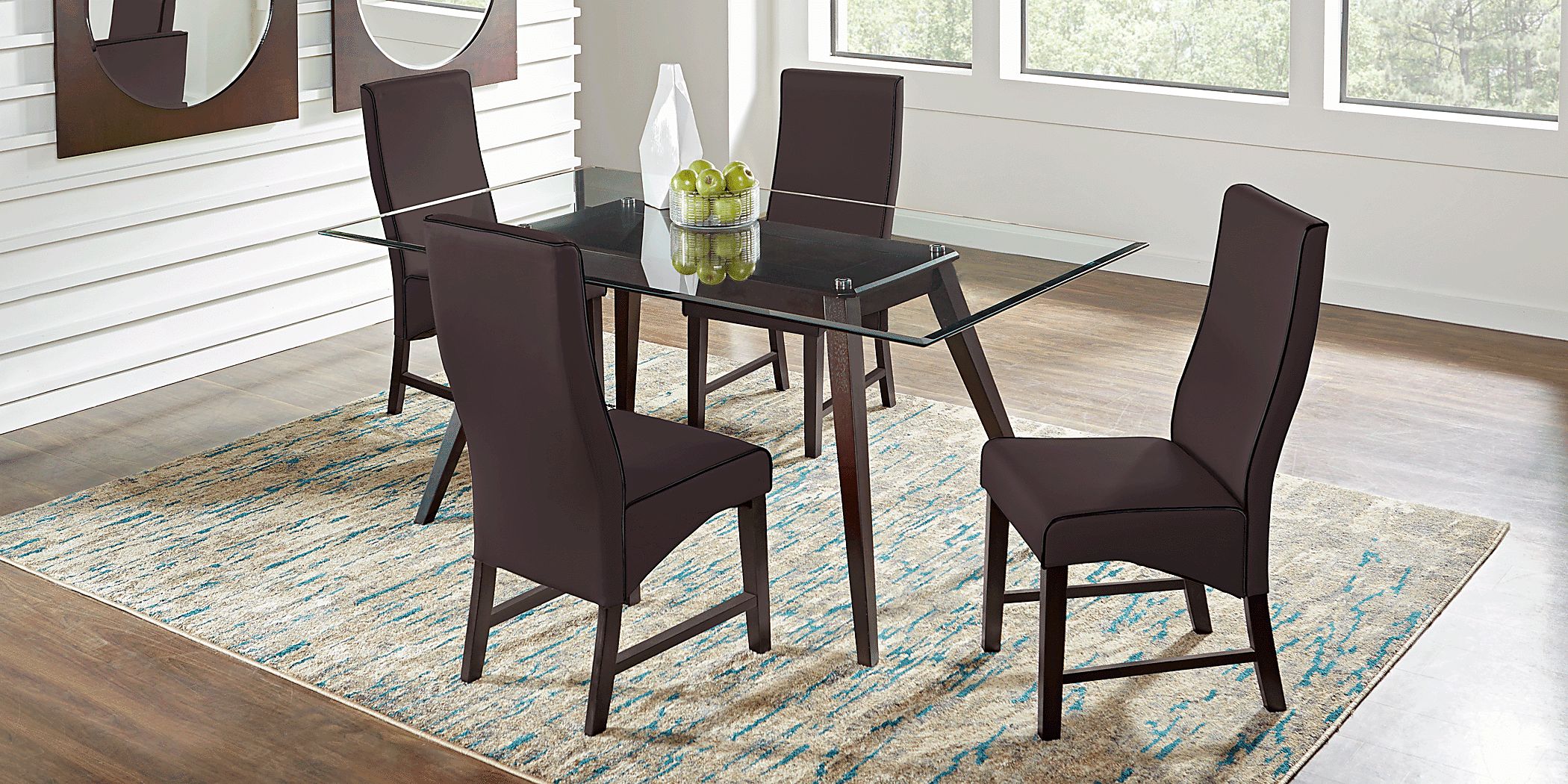 Colonia Hills Espresso 7 Pc Rectangle Dining Room with Brown Chairs