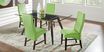 Colonia Hills Espresso 7 Pc 78 in. Rectangle Dining Room with Green Chairs