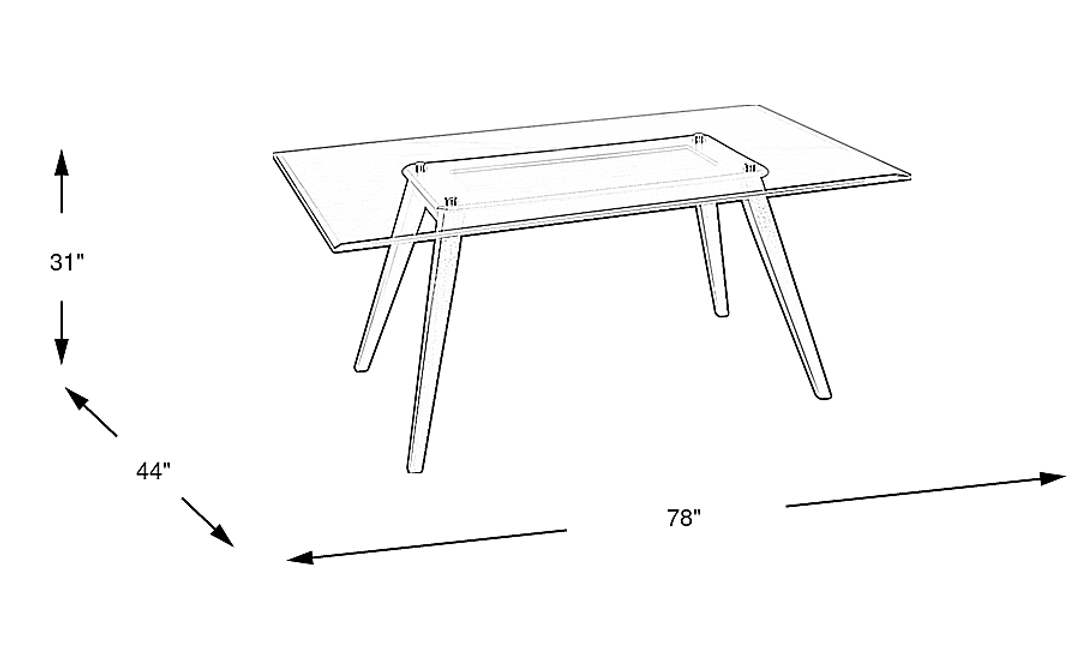 Colonia Hills 78 in. Espresso Rectangle Dining Table