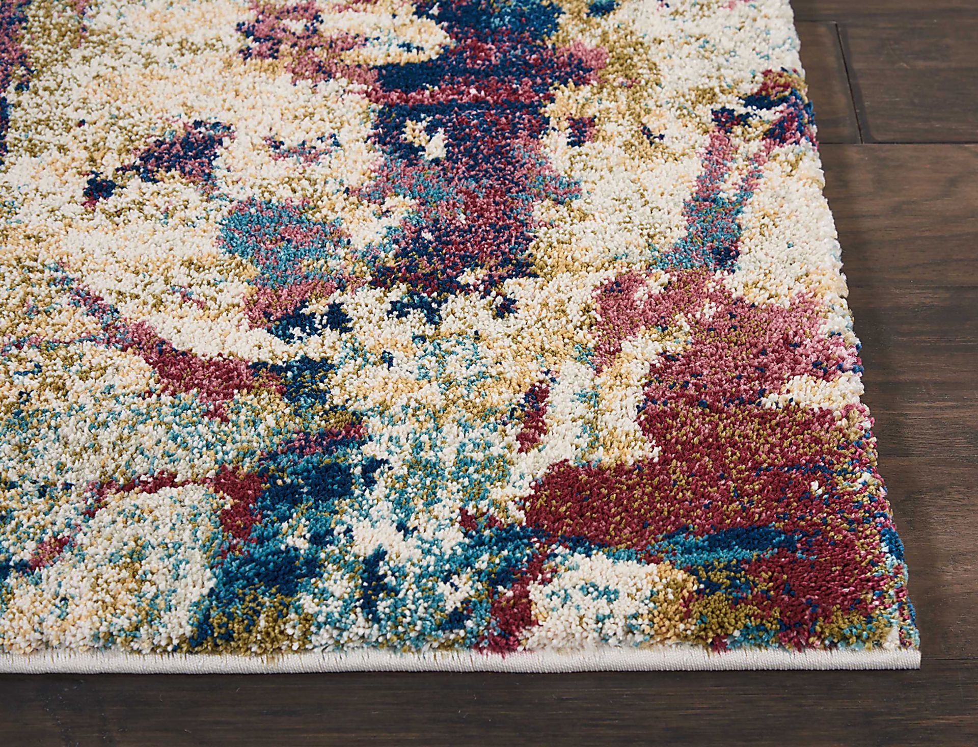 Color Strokes Cream 2'2 x 7'6 Runner Rug - Image 2