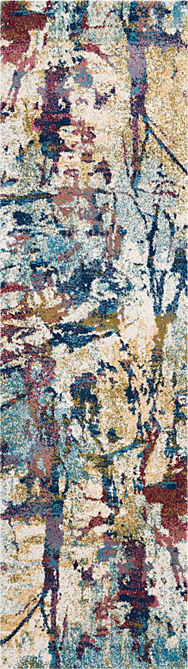Color Strokes Cream 2'2 x 7'6 Runner Rug - Thumbnail - Image 1