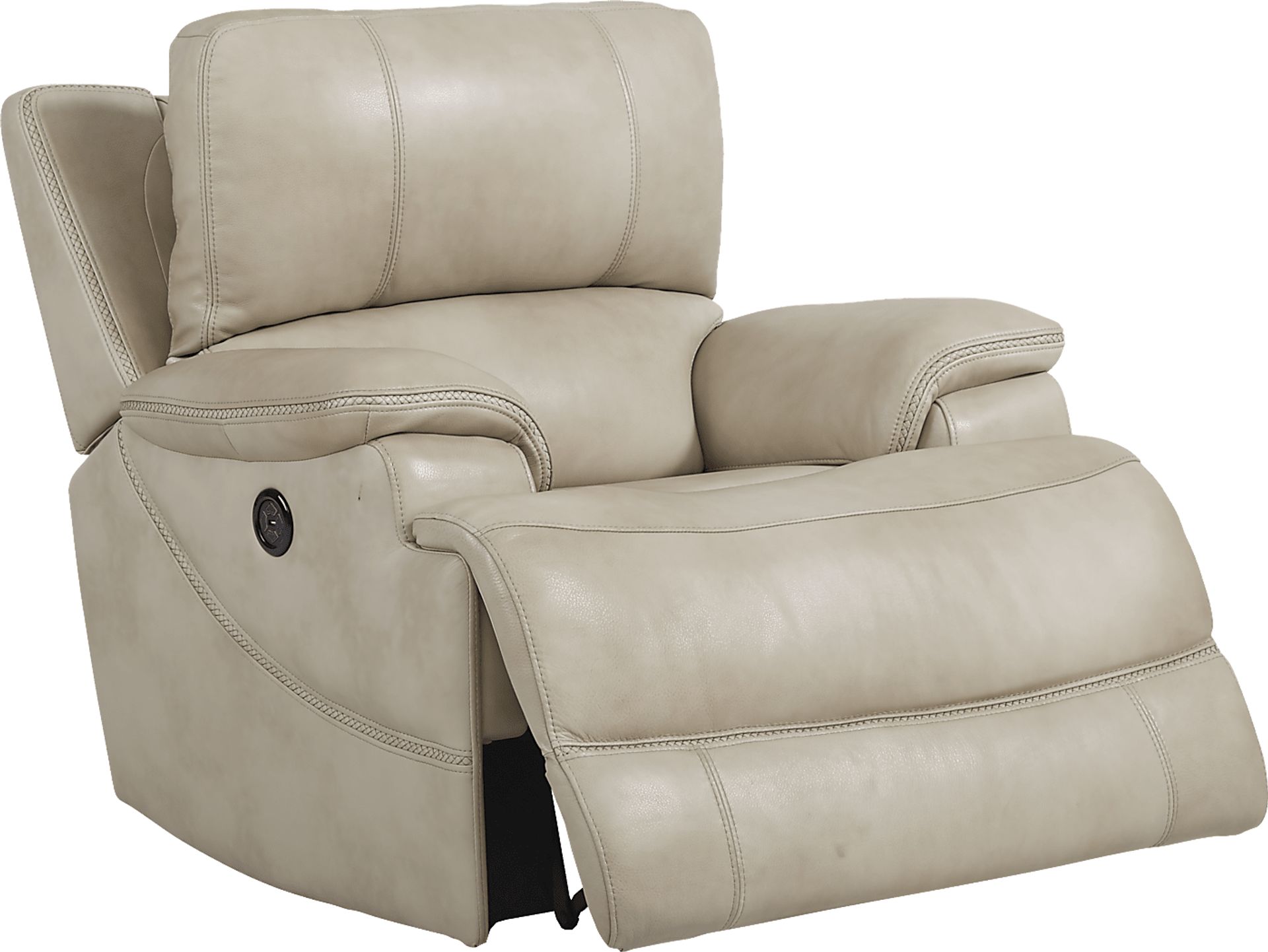 Colorado River Beige Leather Dual Power Recliner - Image 2