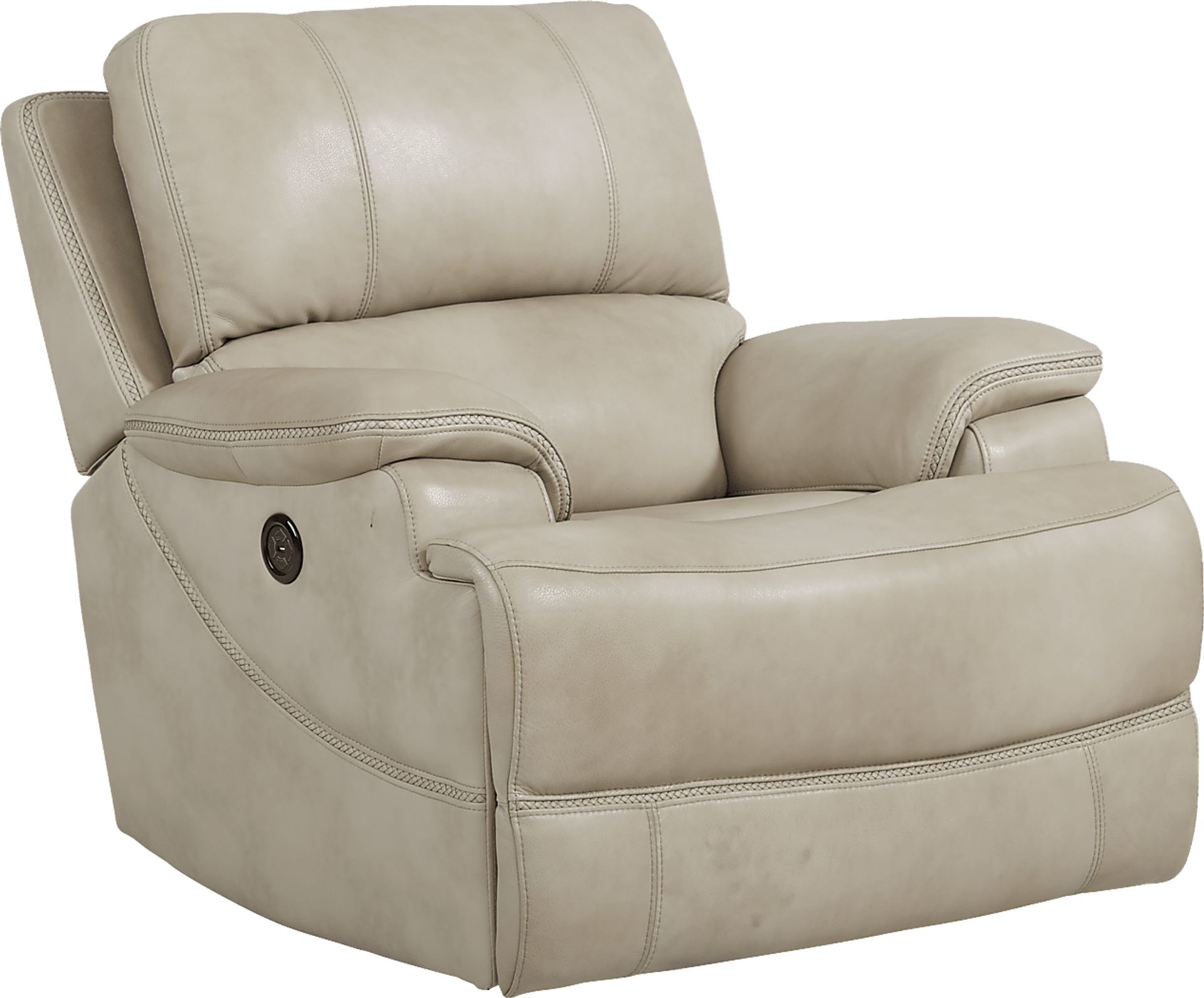 Colorado River Beige Leather Power Recliner Rooms to Go