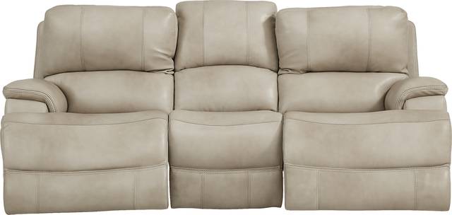 Colorado River Beige Leather Dual Power Reclining Sofa - Thumbnail - Image 2