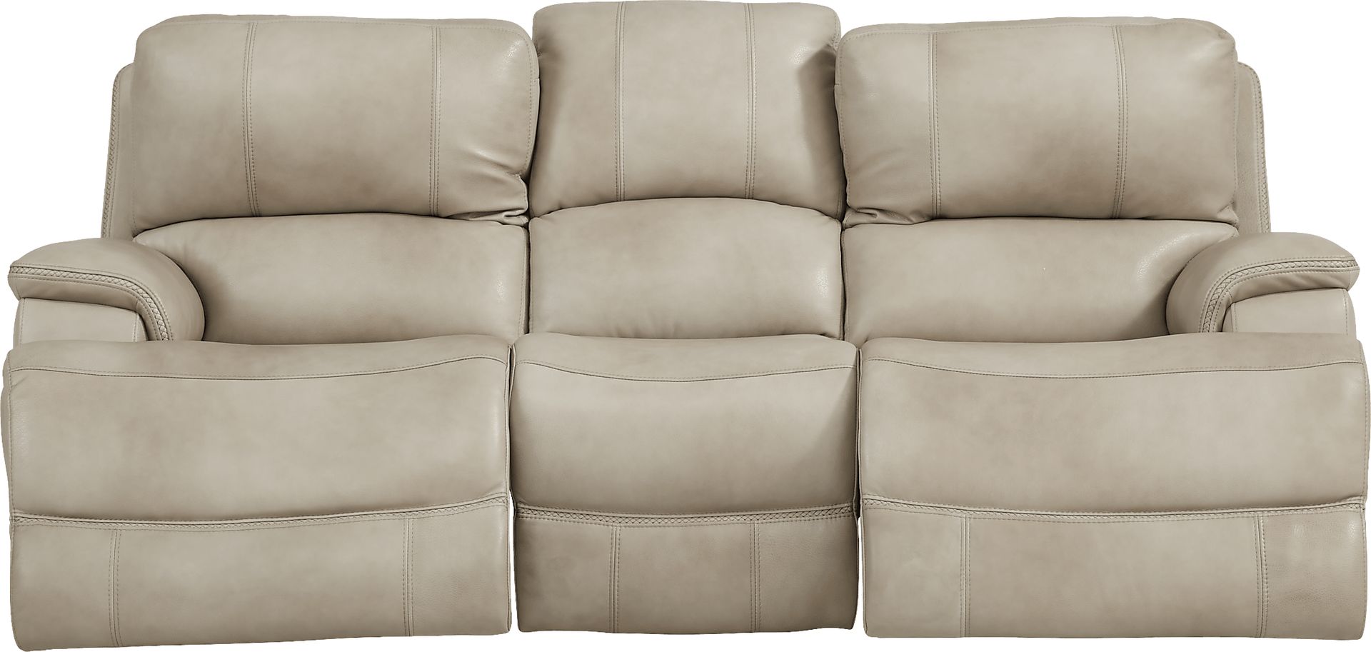 Colorado River Beige 5 Pc Leather Living Room with Reclining Sofa - Image 3