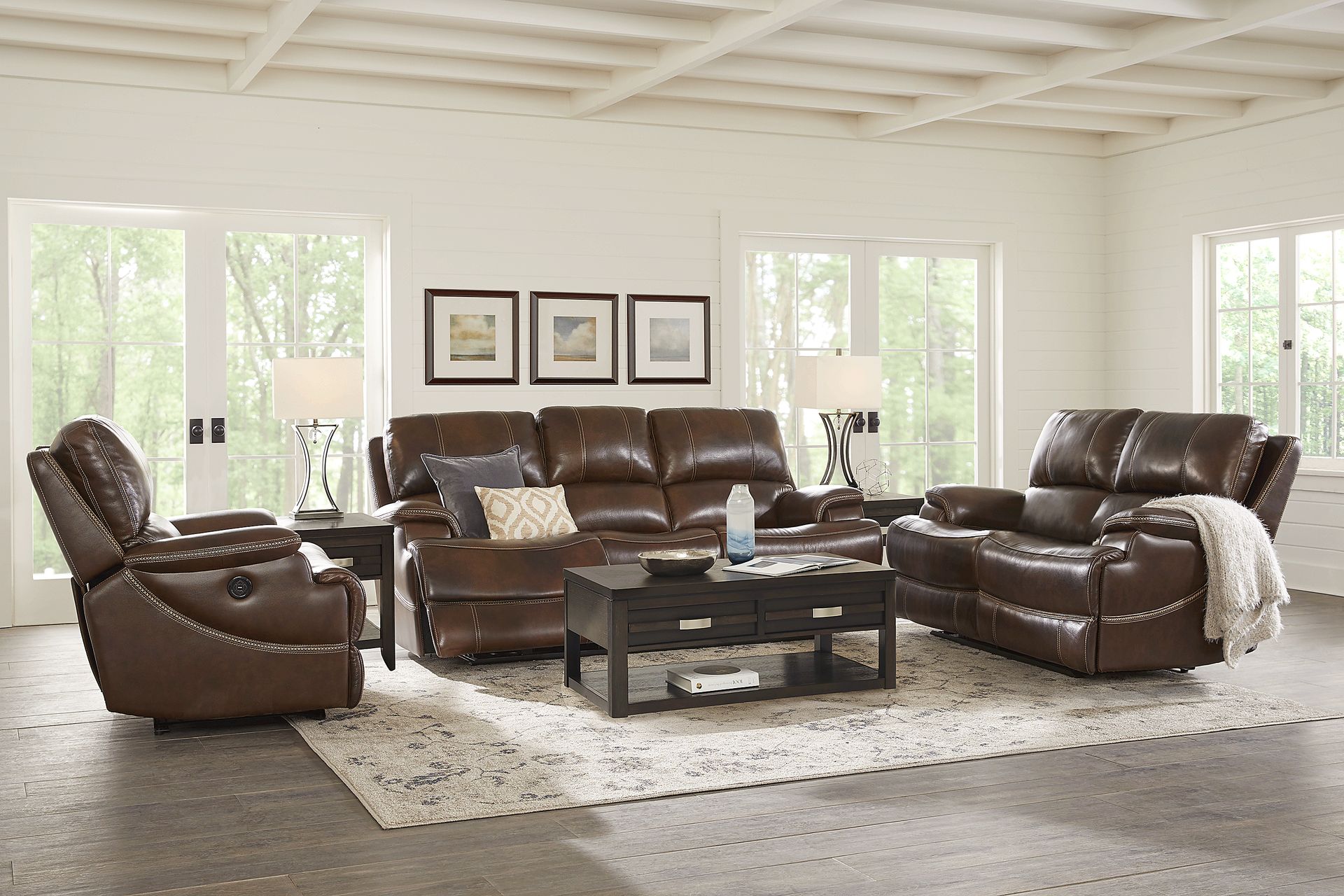 Colorado River Brown 2 Pc Leather Living Room with Reclining Sofa - Image 1