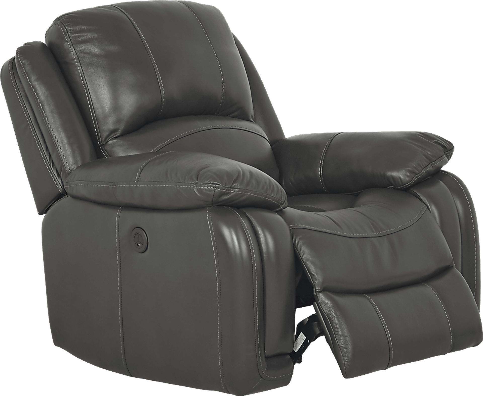 Colorado Springs Gray Leather Power Recliner - Image 2