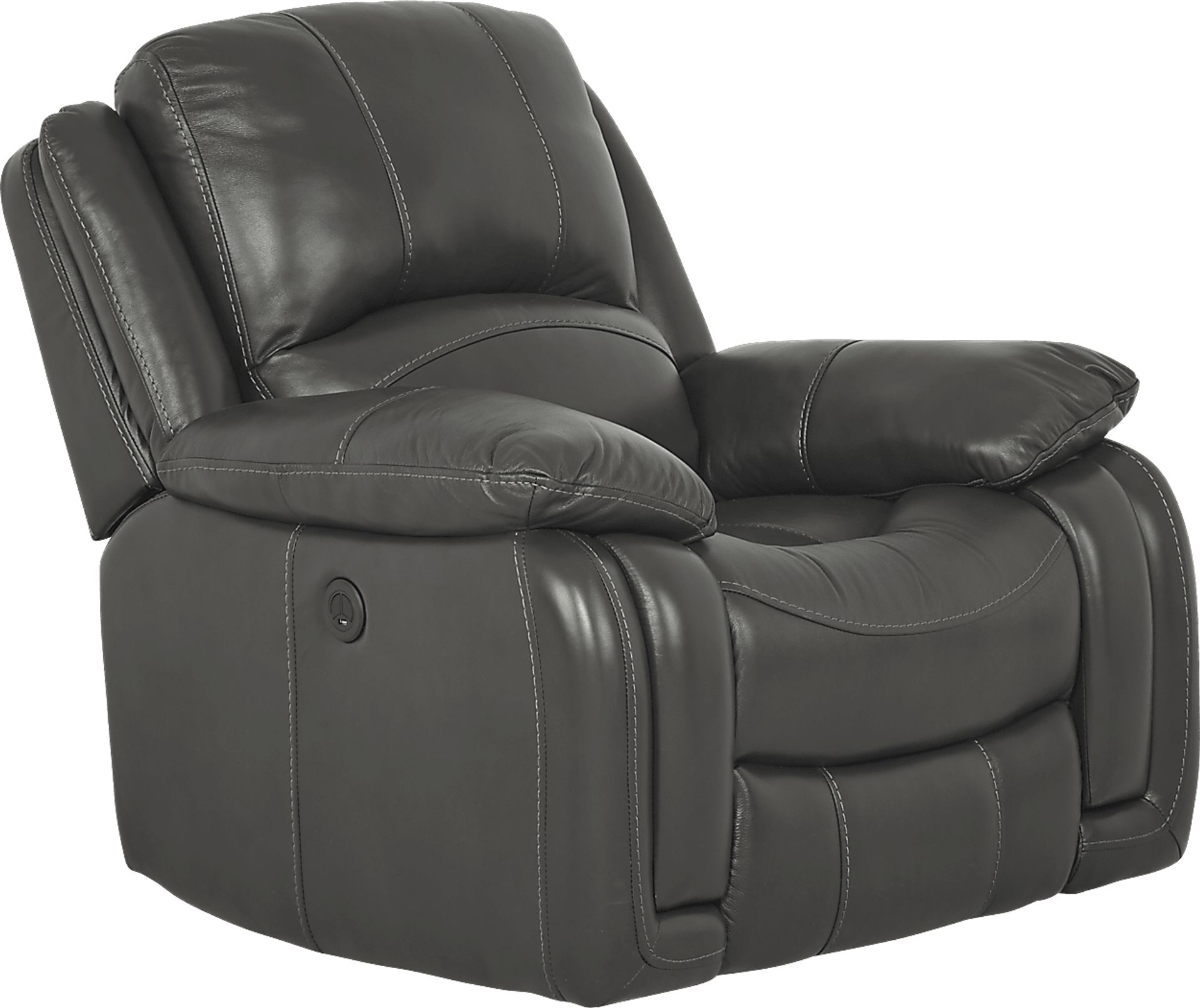 Colorado Springs Gray Leather Power Recliner - Image 1