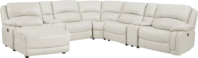 Colorado Springs White 7 Pc Leather Power Reclining Sectional - Thumbnail - Image 1