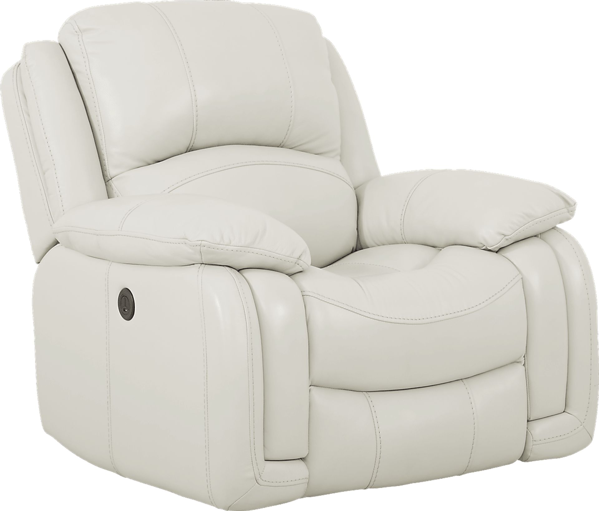 Colorado Springs White Leather Power Recliner - Image 1