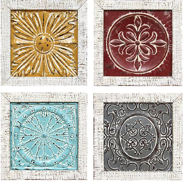 Colorful Tiles Set of 4 Wall Art - Thumbnail - Image 1