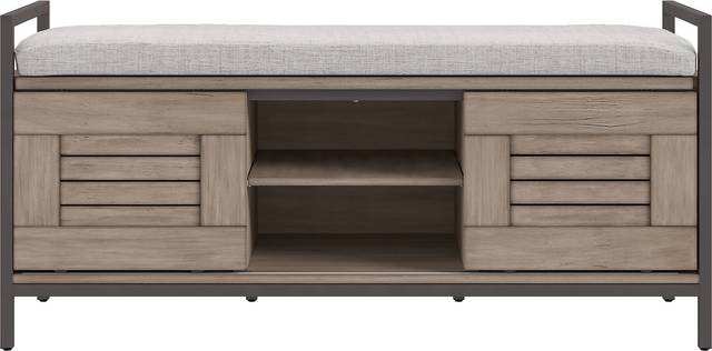 Colridge Gray Storage Bench - Thumbnail - Image 2