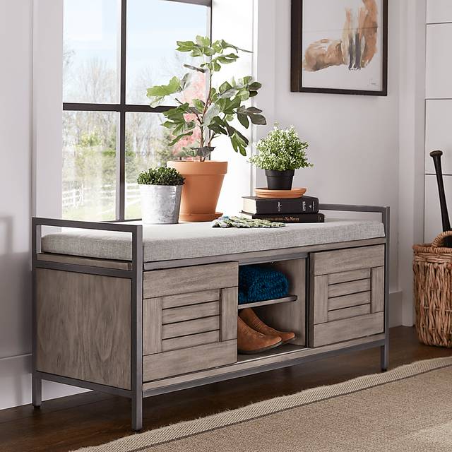 Colridge Gray Storage Bench - Thumbnail - Image 6