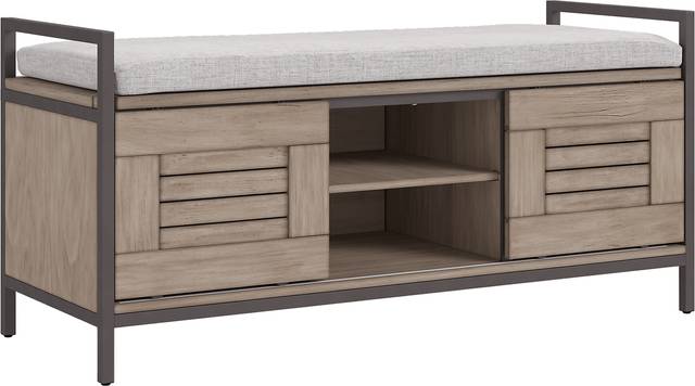 Colridge Gray Storage Bench - Thumbnail - Image 1