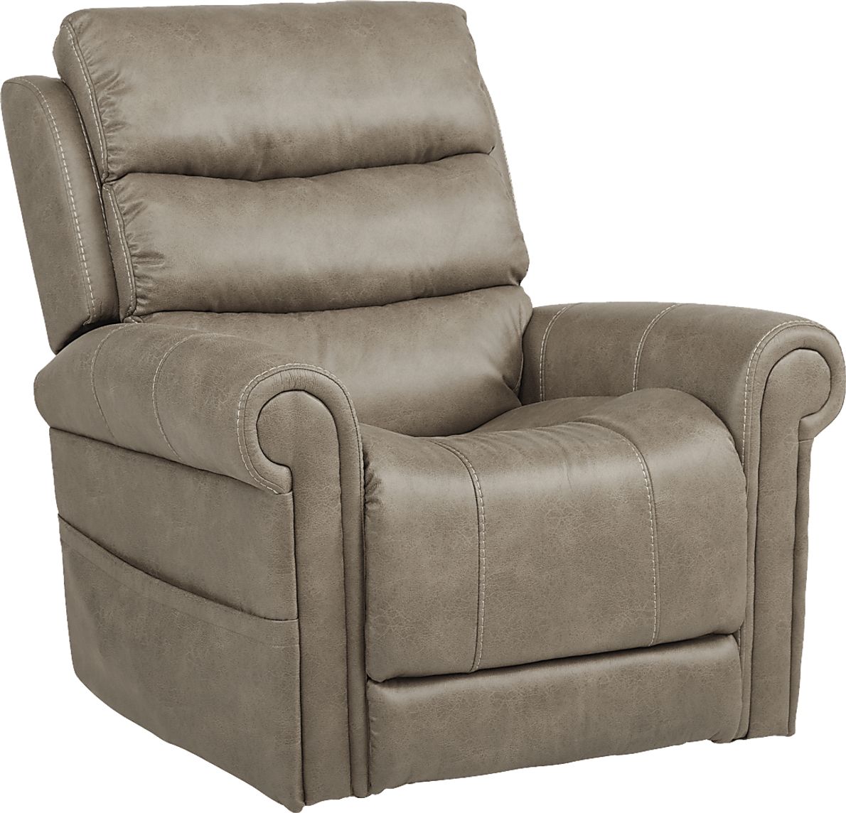 Colson Avenue Beige Polyester Fabric Triple Power Recliner Rooms