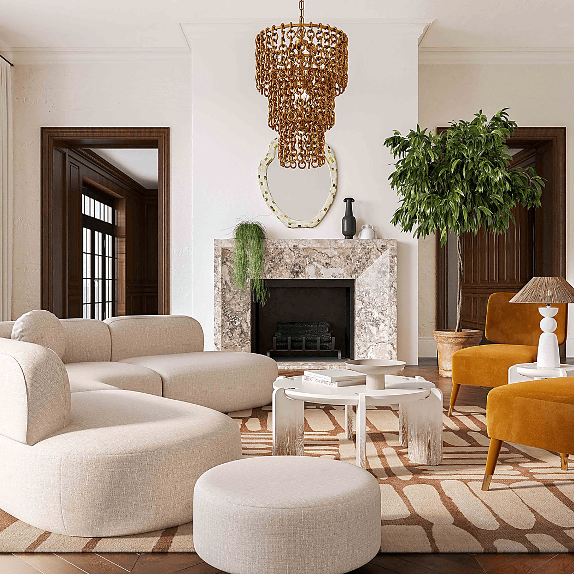 Columa Beige 3 Pc Sectional - Image 2