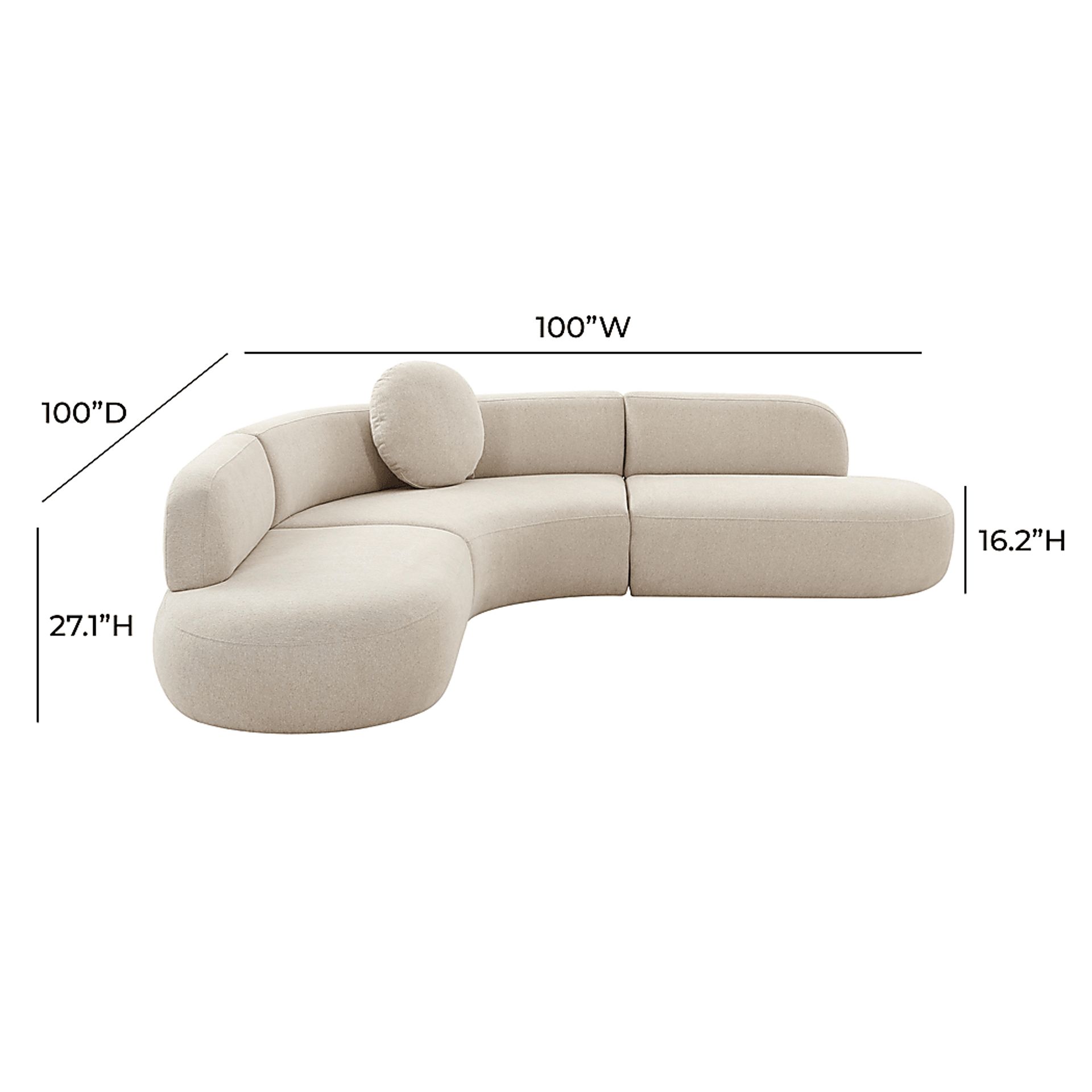 Columa Beige 3 Pc Sectional - Image 6