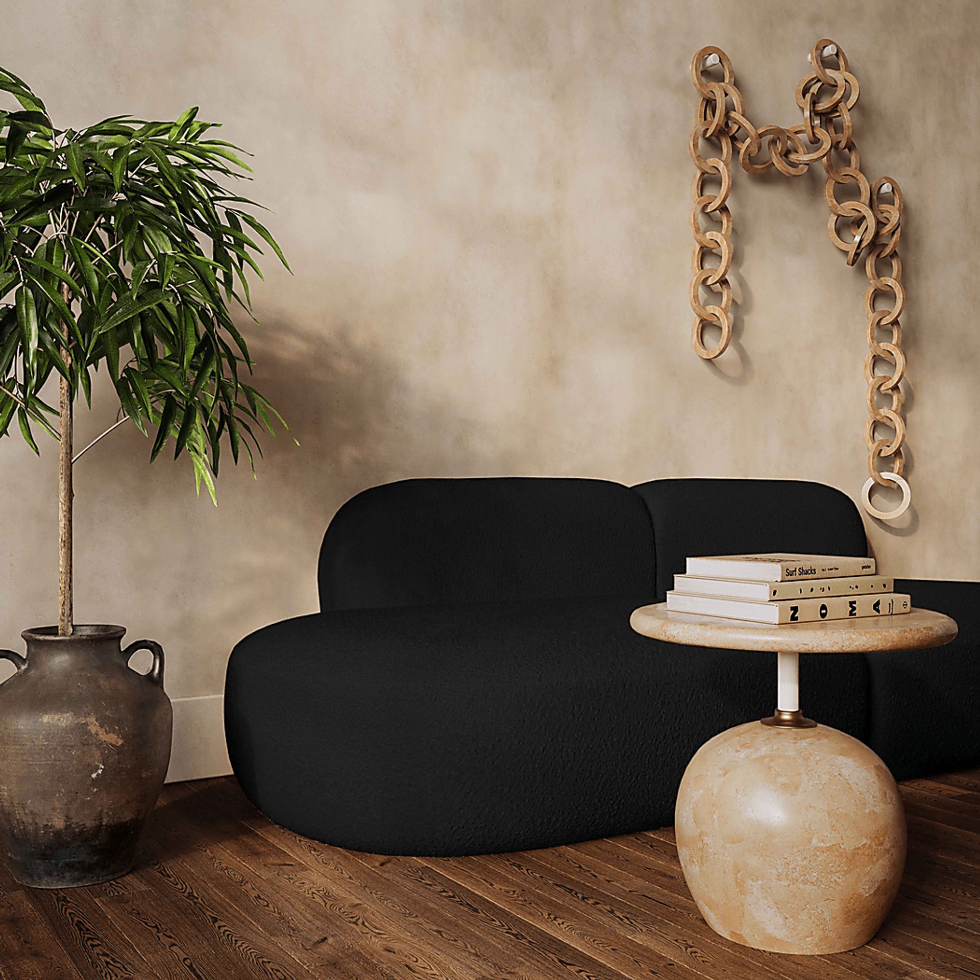 Columa Black Sofa - Image 2